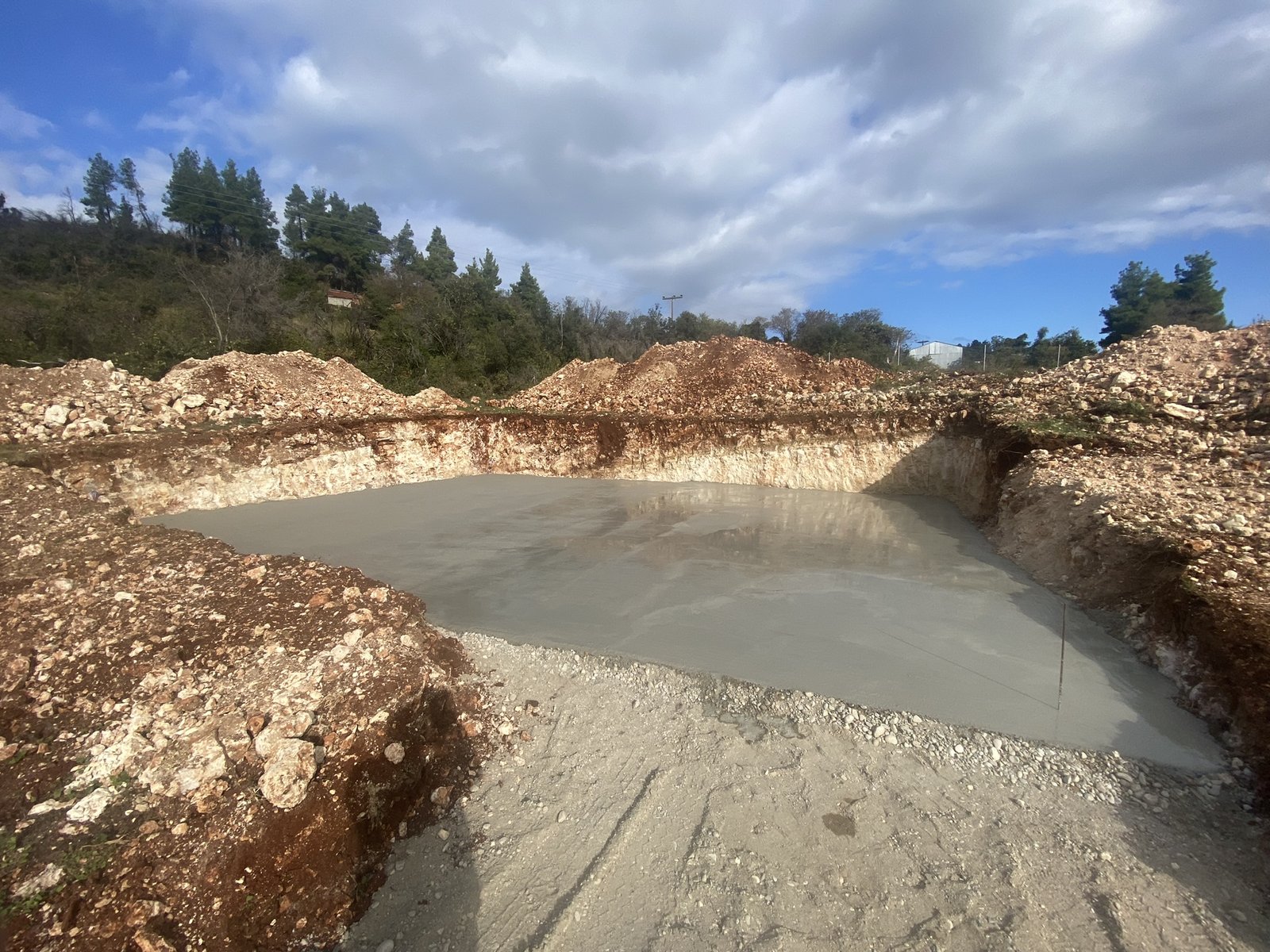 Σκυρόδεμα καθαριότητας — φρέσκο στρώμα